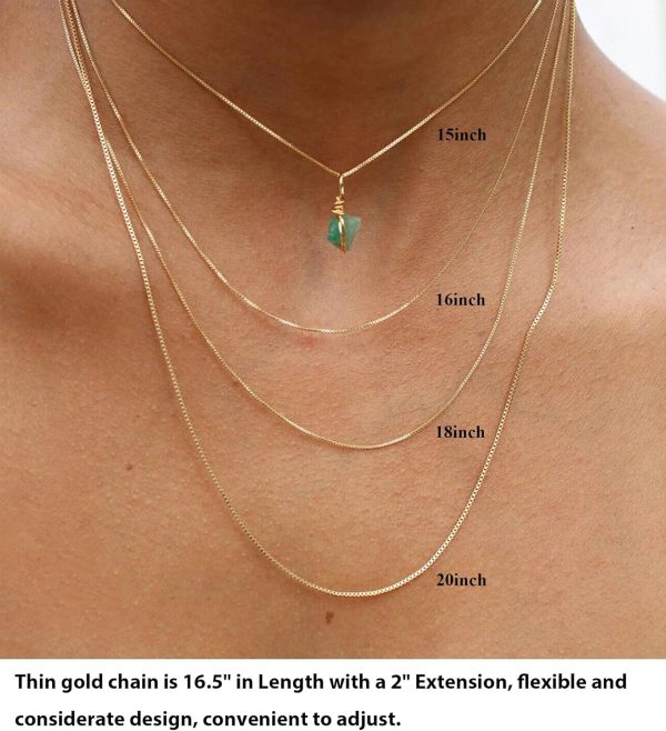 Minimalist Thin Gold Chain 18K Gold Thin Box Chain Necklace Short Small Gold Chain Choker Necklaces for Women - Image 4