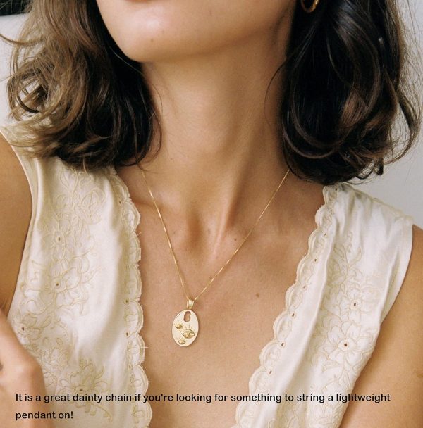 Minimalist Thin Gold Chain 18K Gold Thin Box Chain Necklace Short Small Gold Chain Choker Necklaces for Women - Image 5