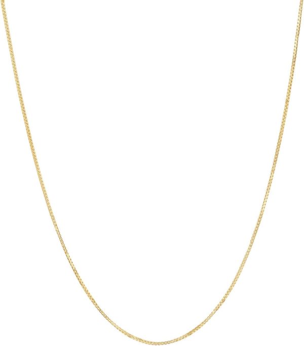 Minimalist Thin Gold Chain 18K Gold Thin Box Chain Necklace Short Small Gold Chain Choker Necklaces for Women - Image 9