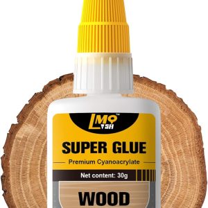 Wood Super Glue Liquid, Clear Instant Cyanoacrylate Adhesive for Wood Crafts Repair Woodworking, All Purpose CA Glue for Shoe Ceramic Plastic Leather Glass Model Metal Pottery Aquarium Porcelain Stone