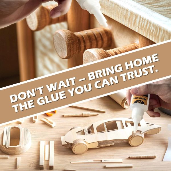Wood Super Glue Liquid, Clear Instant Cyanoacrylate Adhesive for Wood Crafts Repair Woodworking, All Purpose CA Glue for Shoe Ceramic Plastic Leather Glass Model Metal Pottery Aquarium Porcelain Stone - Image 7
